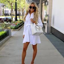 Click On The Photo To Shop This Beautiful White Dress New White Button Down Long Sleeve Casual White Long Sleeve Dress Short Shirt Dress Bow Tie Dress Women