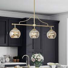 Ziv Mid Century Modern 3 Light Gold