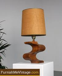 Mid Century Modern Solid Wood Carved Lamp Wood Lamps Wooden Lamp Lamp