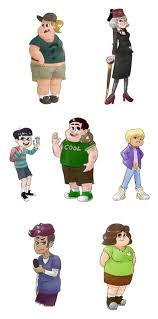 soos, grunkle stan, candy, grenda, Thomson, and Wendy's friends in opposing  gender | Gravity falls, Gravity falls art, Gravity