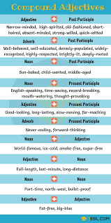 Compound Adjectives Useful Rules List Examples 7 E S L English Language Learning Activities English Adjectives English Language Learning