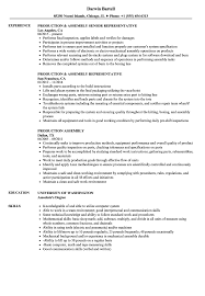 Production Assembly Resume Samples Velvet Jobs