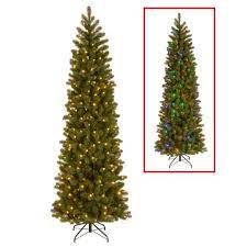 The king flock slim christmas tree is one of the signature, hallmark trees in our premium collection. National Tree Company 7 5 Ft Downswept Douglas Pencil Slim Fir Artificial Christmas Tree With Dual Color Led Lights Pedd4 392d 75 The Home Depot