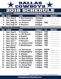 Catch free printable nfl season schedule. Dallas Cowboys Schedule 2018 19 Dallas Cowboys Cowboys Schedule Dallas Cowboys Football