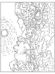 Van Gogh Oliviers Famous Paintings Coloring Pages Van Gogh Coloring Famous Art Coloring Coloring Pages