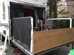 I have a craftsman 5500 generator that powers it. Building Patio With Pvc And Privacy Screens For Toy Hauler When Ramp Is Down Travel Trailer Remodel Trailer Patio Toy Hauler
