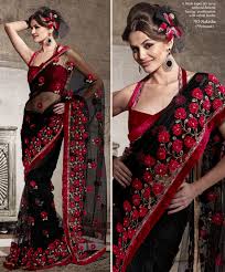 Black And Red Combination Designer Saree Black Red Indian Designer Sarees Indian Fashion Saree Indian Party Wear