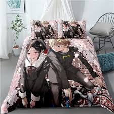Learn to match your bedding to mattress dimensions and shop guide we detail standard north american mattress dimensions and show the comforter sizes that work best with standard bed dimensions and bedding. 3d Cartoon Miss Huiye Anime Bedding Set Two Dimensions Duvet Cover Twin Double Queen King Comforter Bedding Sets Bed Linen Bedding Sets Aliexpress
