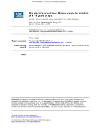 Pdf The 6 Minute Walk Test Normal Values For Children Of 4