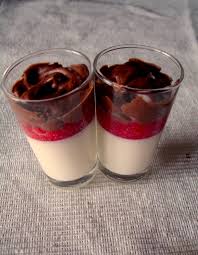 Strawberry And Chocolate Panna Cotta Shots Panna Cotta Food Chocolate Panna Cotta