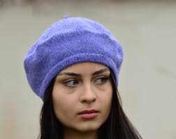 Natural Wool Pink Romantic Beret, French Style Woolen Beret, Hand Knitted  Soft Organic Alpaca Wool Hat for Women, Gift for Mother