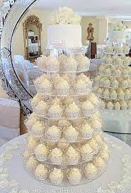 Perfect Idea For My Wedding Small Cake On Top My Me And My Guy And Cupcakes For Everyone Else White Wedding Cupcakes Wedding Cupcakes Lace Cupcakes