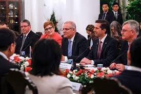 Mr morrison is travelling to singapore on the way back from. Australia S Morrison Warns Against Binary Choices In Trade War Bloomberg