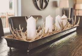 Antler Centerpiece Dining Room Table Centerpieces Dining Room Table Decor Candle Table Centerpieces