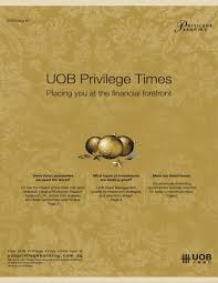 Your investment account must be opened with uob. K12876 174944 Uob Pb Newsletter