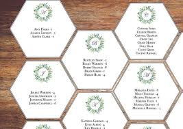 Alphabetical Seating Chart Template Hexagon Wedding Seating Chart Greenery Wreath Download Printable Editable Online