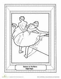 By edgar degas | coloring page from the art masterpiece coloring pages index. Dancers At The Barre Worksheet Education Com Famous Art Coloring Homeschool Art Art Lessons