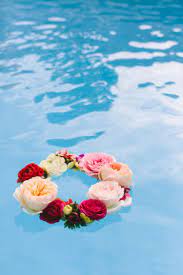 Maybe you would like to learn more about one of these? Make This Geometric Floating Flower Wreath Pool Wedding Decorations Floating Pool Flowers Pool Wedding