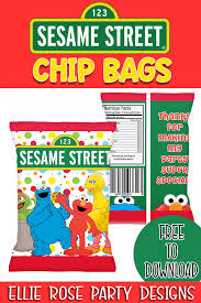 They are truly unique for special occasions and i always get tons of compliments whenever i make them. Sesame Street Chip Bags Ellierosepartydesigns Com