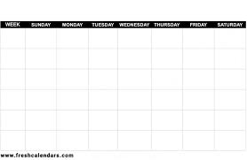 printable blank calendar templates