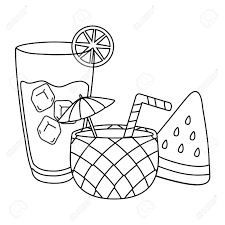 You can use 9 summer clipart black and white images from this page completely free of charge to create your own unique design. Drinks And Summer Time Objets Cartoon In Black And White Royalty Free Cliparts Vectors And Stock Illustration Image 137457239