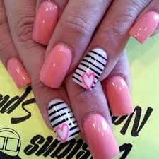 50 Best Valentines Day Nail Art Designs Pink Lover Use a tiny brush and pink nail polish to create the messy lines on your white base.