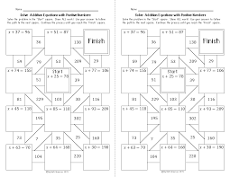 My Math Resources Solving Addition Equations With Positive Numbers Maze Fun Math Worksheets Middle School Math Resources 7th Grade Math