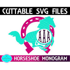 Horseshoe Monogramhorse Svgtshirt Svgmonogram Etsy Svg Files Silhouette Cameo Monogram Svg Monogram