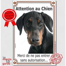 Dobermann Tete Plaque Portail Attention Au Chien Verticale Pancarte Affiche Panneau Attention Au Chien Pancarte Chien