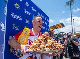 He won again in 2019 a year after setting a new record in the 2018 contest by eating 74 hot dogs, a full 10 more than the next best competitor. H1mkiegvfc45om