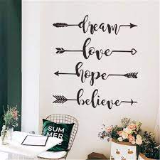 Dream Love Hope Believe Inspirational Quotes Wall Sticker Kids Room Decor Living Room Office Motivational Quotes Sayings Sticker Wall Stickers Aliexpress