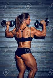 The 20 best backs of all time: Woman Bodybuilder With Dumbbells Backside View Stock Photo Picture And Royalty Free Image Image 19455524
