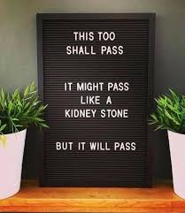 This Too Shall Pass It Might Pass Like A Kidney Stone But It Will Pass Peaceful Mind Peaceful Life This Too Shall Pass Stone Quotes