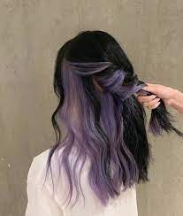 This ombre is a unique blend of colors. Image In Black And Purple Hair Collection By Die Prinzessin
