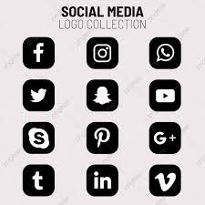 Social Media Black Icons Collection Logo Vintage Technology Png And Vector With Transparent Background For Free Download Black Social Media Icons Social Media Icons Icon Collection