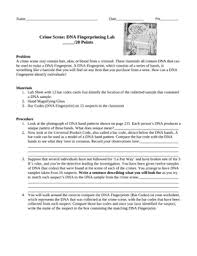 Because human dna is very similar to every other human's dna, dna fingerprinting primarily. Dna Fingerprinting Worksheets Teaching Resources Tpt