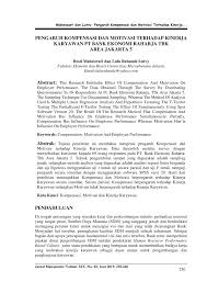 Pdf Pengaruh Kompensasi Dan Motivasi Terhadap Kinerja Karyawan Pt Bank Ekonomi Raharja Tbk Area Jakarta 5