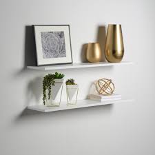 A vlog style diy video of installing white floating wall shelves from ikea. Slim Floating Shelves 2 Pack White 5 Thick 3 Sizes Available Delta Cycle
