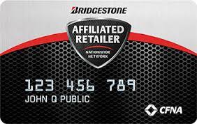 Check spelling or type a new query. Bridgestone Affiliated Retailer Automotive Credit Card Cfna