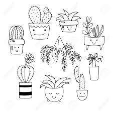 Maybe you would like to learn more about one of these? Set Of Cute Cartoon Potted Plants Succulents And Cacti In Flower Royalty Free Cliparts Vectors And Stock Illustration Image 127270101