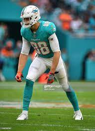 Mike Gesicki Of The Miami Dolphins In Action Against The Cincinnati Miami Dolphins Football Dolphins Football Nfl Dolphins