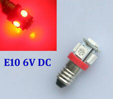10x Smd Led E10 Lampe Schraubgewinde 6v Volt Xenon Rot 5x5050 Power Smd Ebay