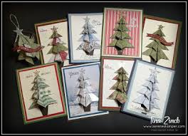 Make and fold a whole bunch of origami christmas. Origami Christmas Tree Fold And How To Cut And Layer Card Stock Video Tina Zinck Stampin Up Demonstrator