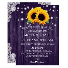 Rustic Purple Wood Sunflower Wedding Invitations Zazzle Com In 2020 Sunflower Wedding Invitations Sunflower Wedding Blue Sunflower Wedding