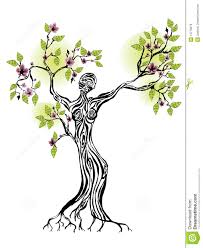 Spring Tree With Women Silhouette Tree Of Life Art Tree Art Spring Tree