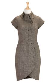 Curved Button Front Tweed Dress In 2020 Tweed Dress Full Figure Fashion Fashion