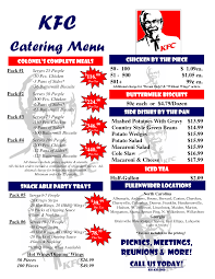 Kfc Catering Menu Prices Scope Of Work Template Catering Menu Kfc Wedding Catering