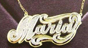 Personalized Gold Overlay Double 3d Any Name Plate Necklace Free Chain A16 Plate Necklace Name Plate Name Necklace