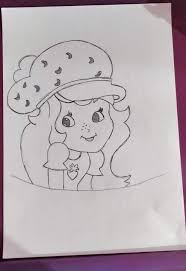 The strawberry shortcake properties also include a toy line of the character's friends and pets. Strawberry Girl Drawing Alvia S Art World Drawings Illustration Childrens Art Disney Artpal
