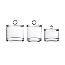 Although glass tiles are not technically ceramics, they are installed in much the same way as ceramic tile and offer even more design and style options. Buy Clear Acrylic Serene Storage Jars Set Of 3 Small Medium Large 1 Back2bath